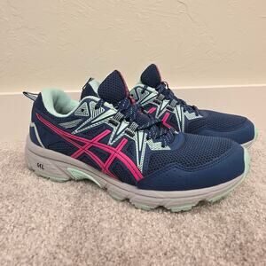 ASICS Gel Venture 8 Trail Running Shoes Womens 8.5 Wide Blue Pink